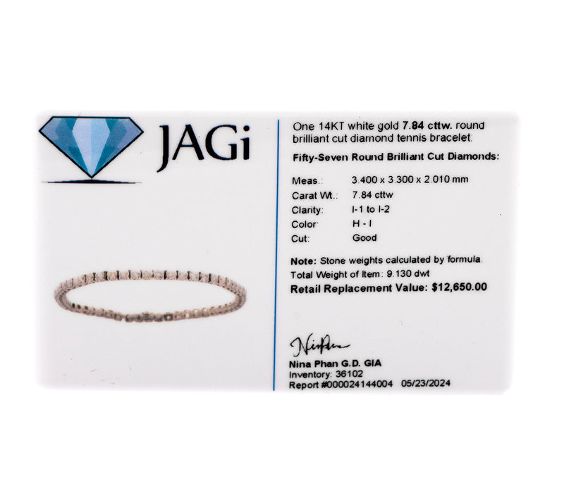 14kt White Gold Diamond Tennis Bracelet