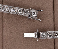 Platinum Omate Style Diamond Tennis Bracelet