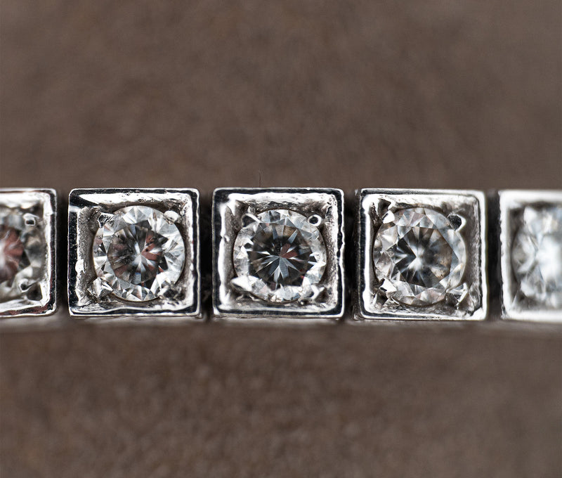 Platinum Omate Style Diamond Tennis Bracelet