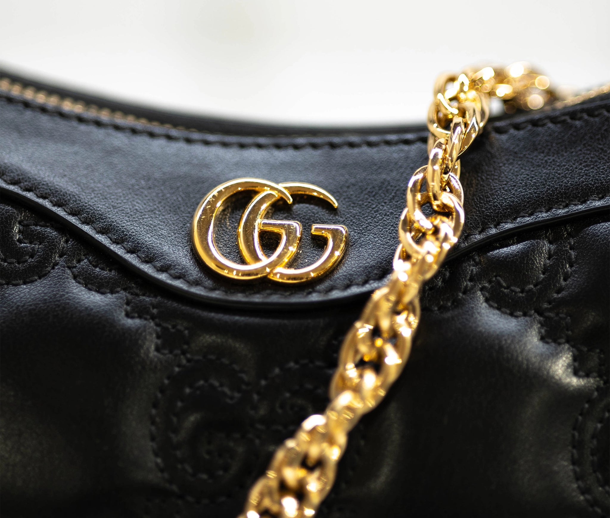 Gucci Black GG Leather Matelasse Small Shoulder Bag