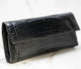 Nancy Gonzalez Black Crocodile Evening Clutch