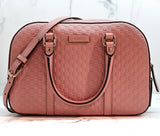 Gucci Pink Leather Microguccissima Top Handle Bag