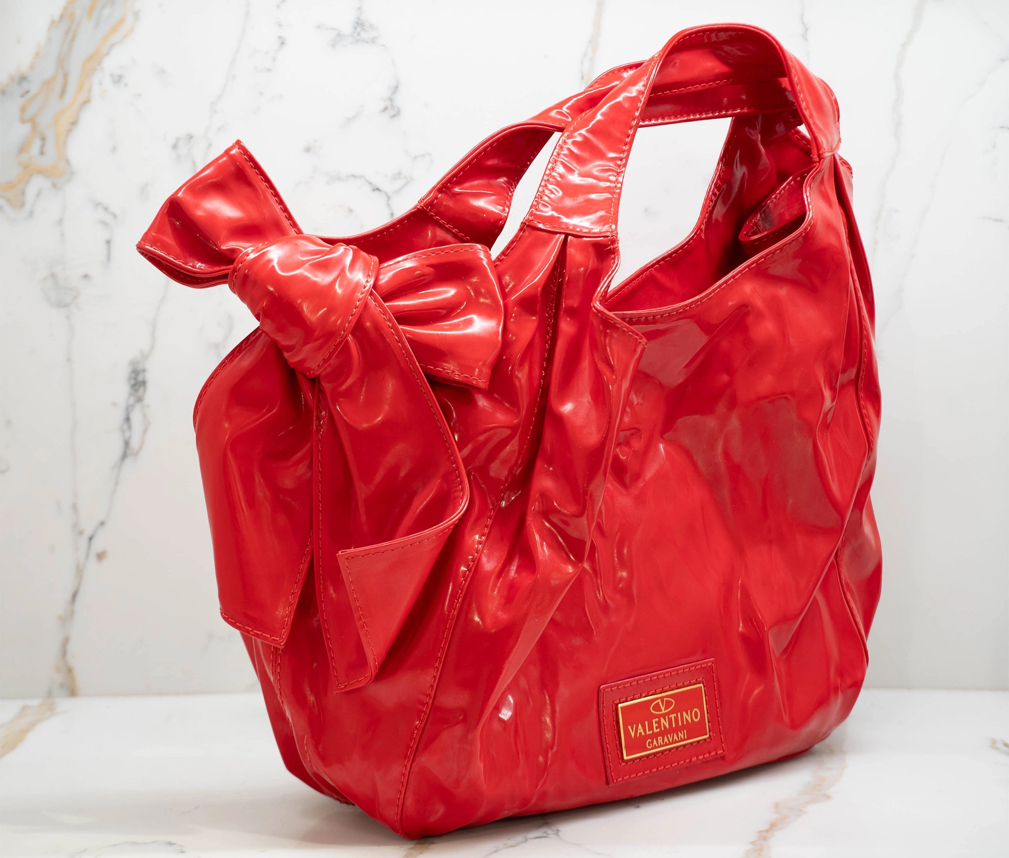 Valentino Red Patent Leather Hobo