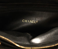 Chanel Vintage Black Quilted Patent Leather Shoulder Bag
