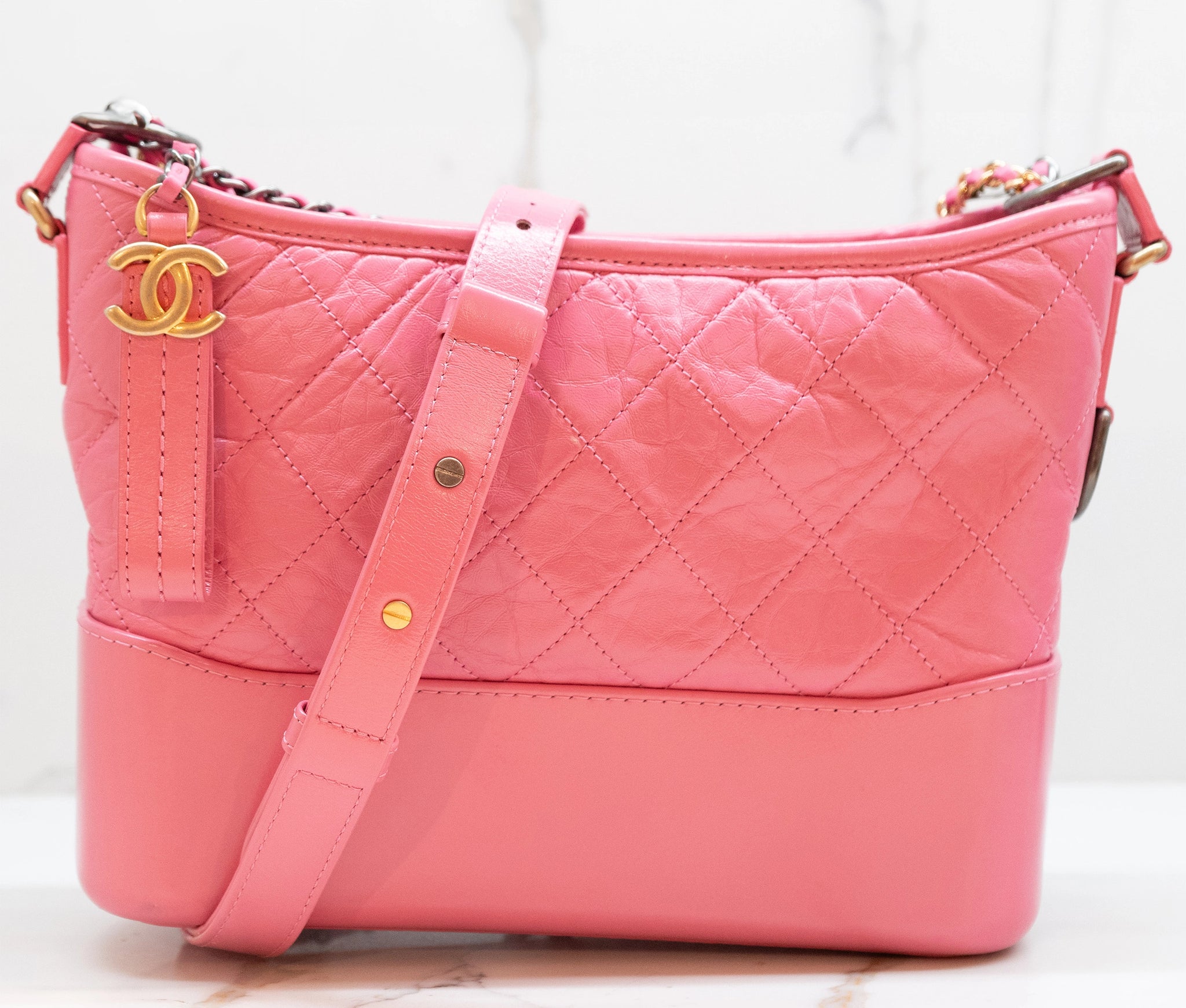 Chanel Pink Quilted Lambskin Medium Gabrielle Bag