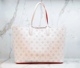 Christian Louboutin White Leather Perforated Large Cabata Tote