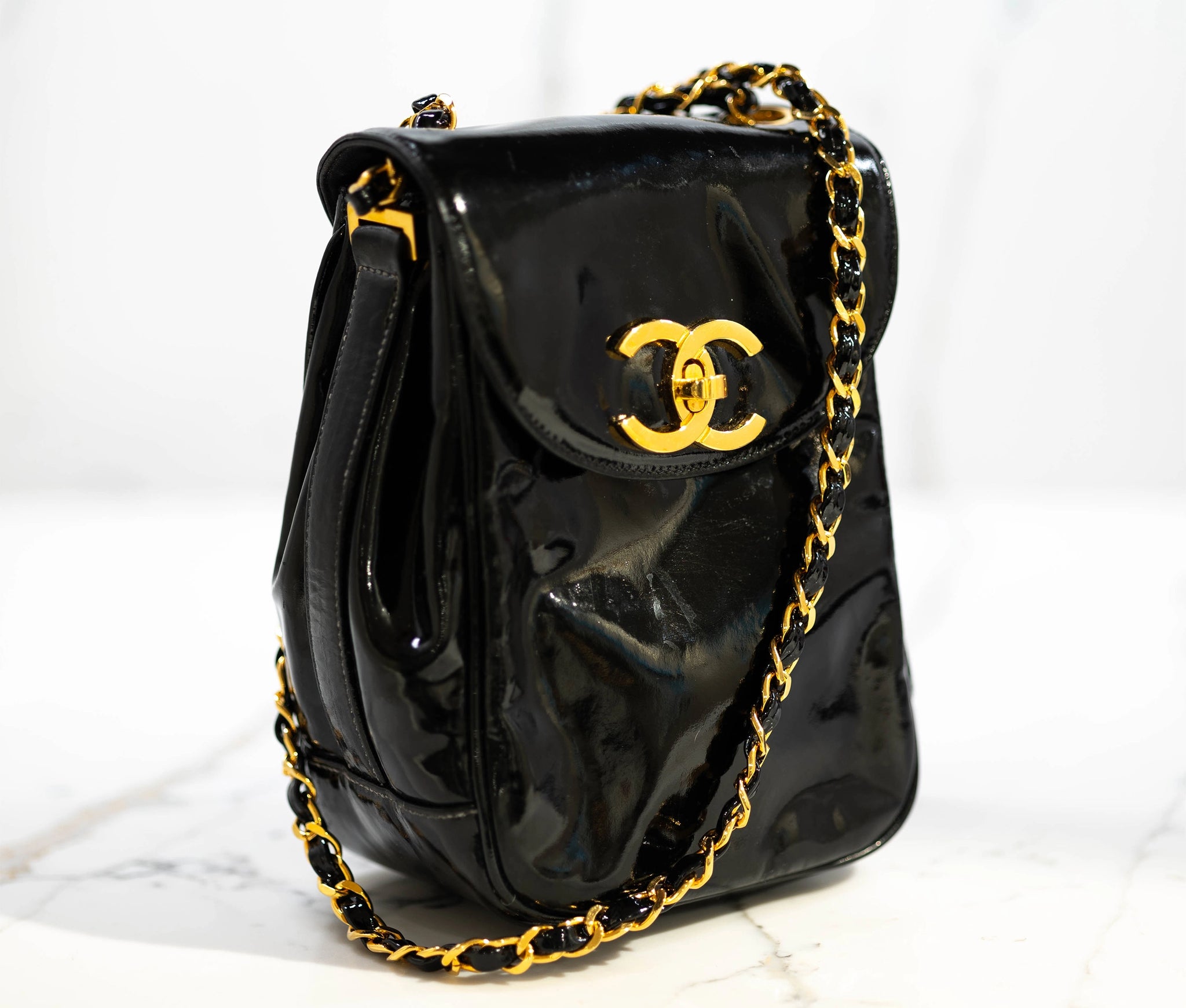 Chanel Vintage Patent Leather Mini Crossbody