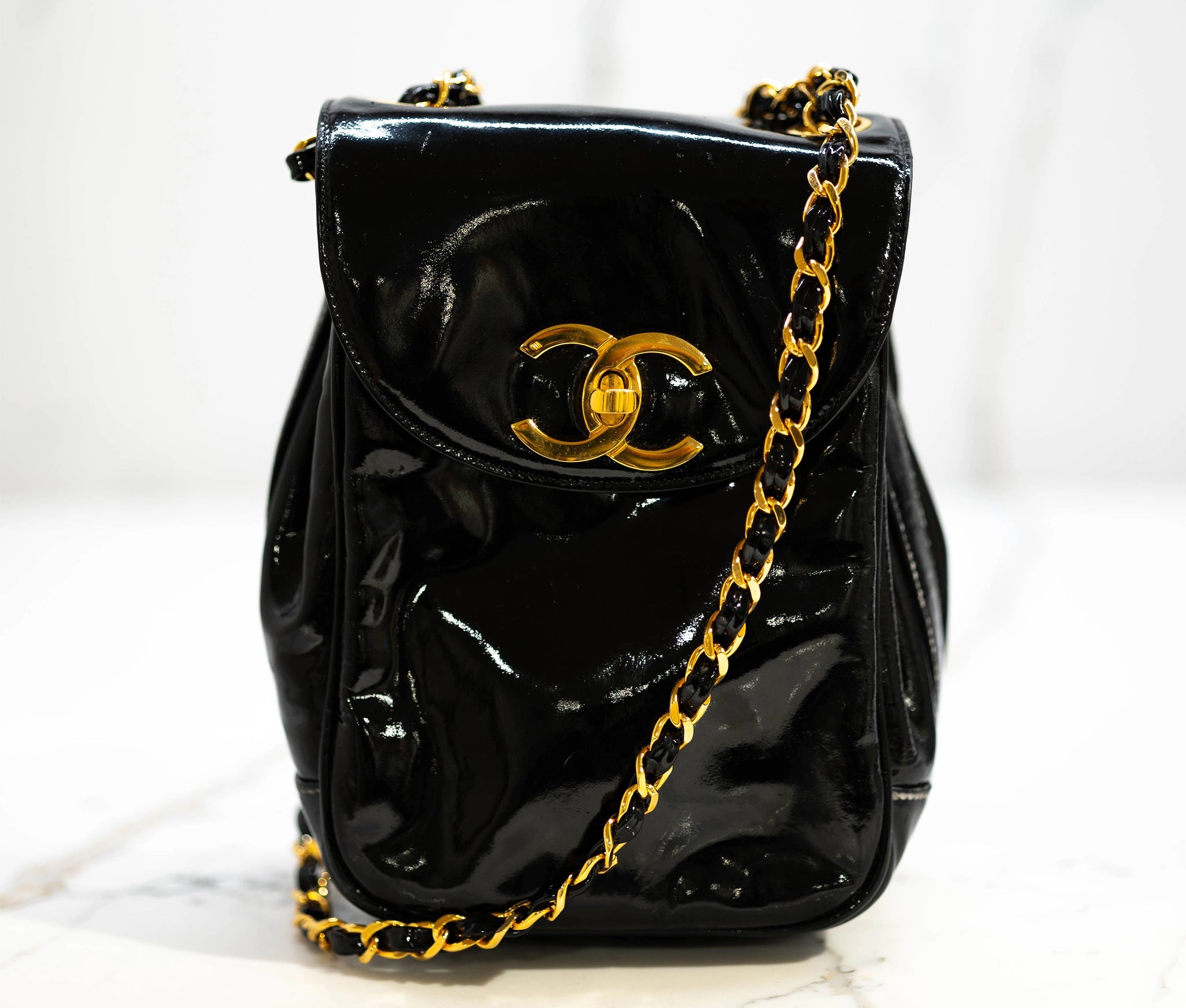 Chanel Vintage Patent Leather Mini Crossbody