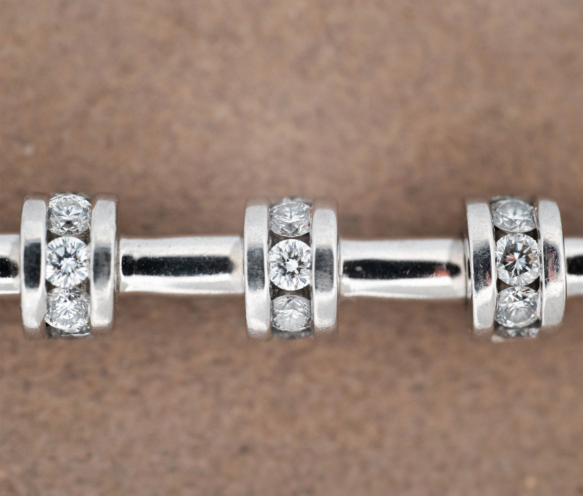 Charles Krypell Platinum 4.04ct Diamond Station Bracelet