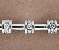 Charles Krypell Platinum 4.04ct Diamond Station Bracelet