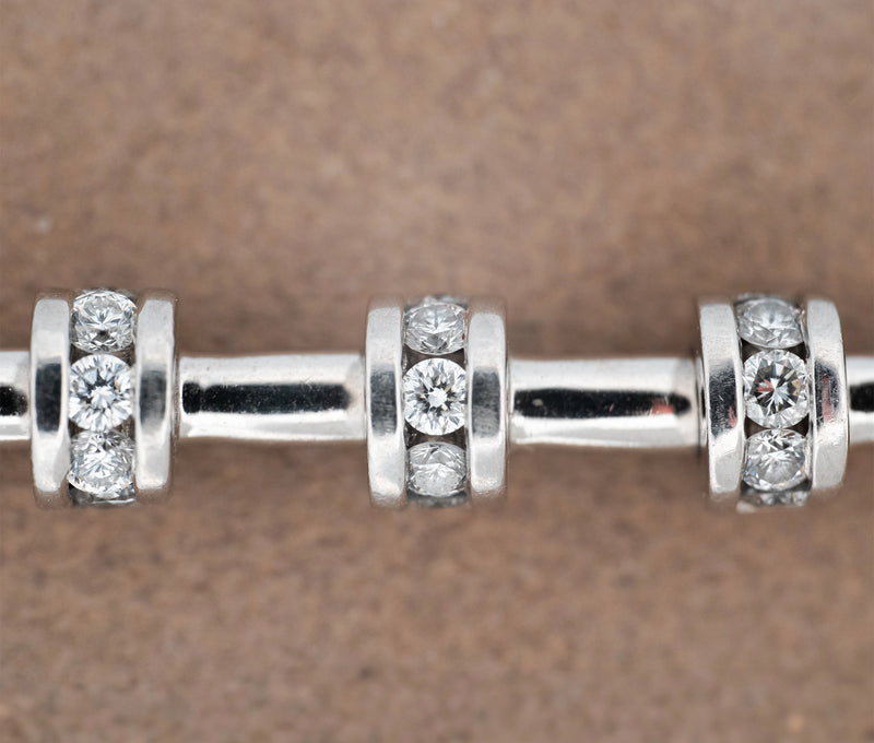 Charles Krypell Platinum 4.04ct Diamond Station Bracelet