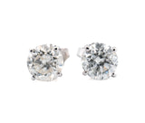14k White Gold 3.00ct I-J I2 Four Prong Diamond Stud Earrings