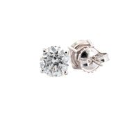 14k White Gold 3.00ct I-J I2 Four Prong Diamond Stud Earrings