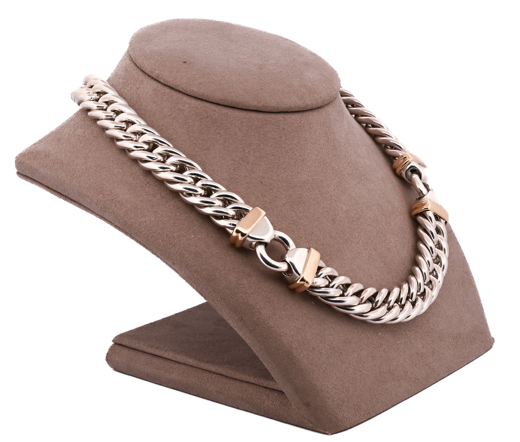 Tiffany and Co Sterling and 18k Gold Necklace and Bracelet Set