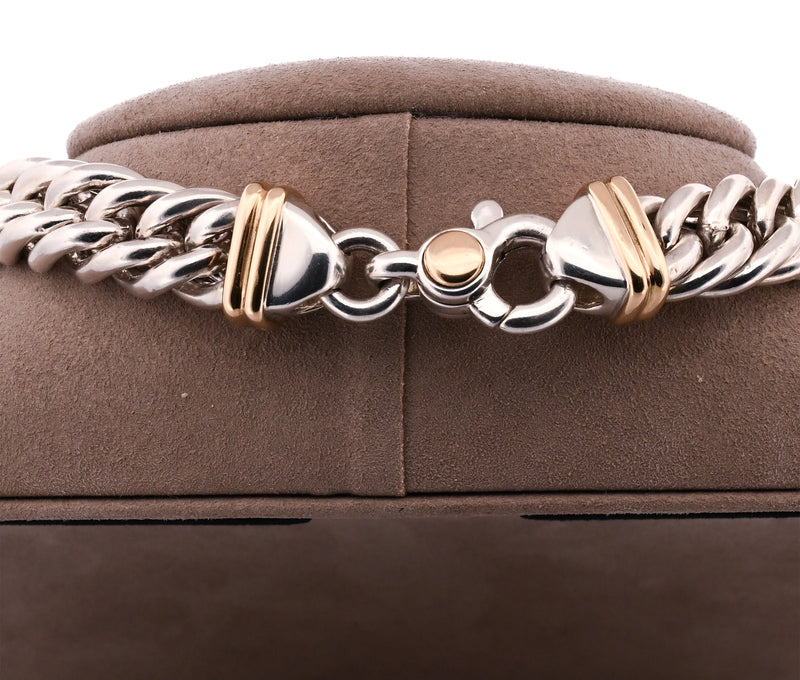 Tiffany and Co Sterling and 18k Gold Necklace and Bracelet Set