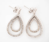 14K White Gold 2.00Ct Diamond  Loop Earrings