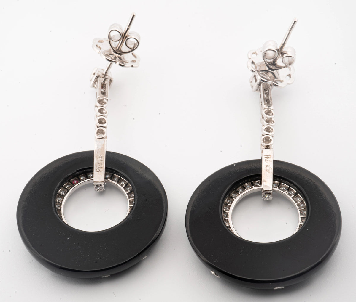Eli Frei 18K & Black Onyx 1.40ct Diamond Dangle Earrings