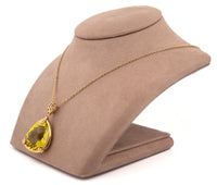 18K Yellow Gold Roberto Coin Lemon Quartz & Diamond Mauresque Enhancer Necklace