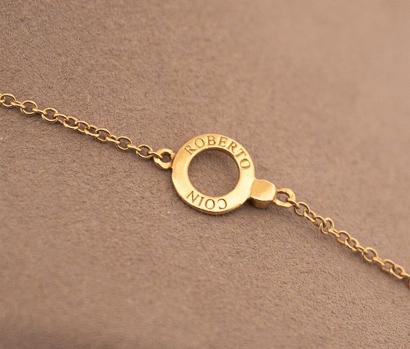 18K Yellow Gold Roberto Coin Lemon Quartz & Diamond Mauresque Enhancer Necklace