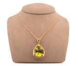 18K Yellow Gold Roberto Coin Lemon Quartz & Diamond Mauresque Enhancer Necklace