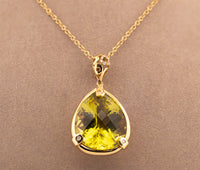 18K Yellow Gold Roberto Coin Lemon Quartz & Diamond Mauresque Enhancer Necklace
