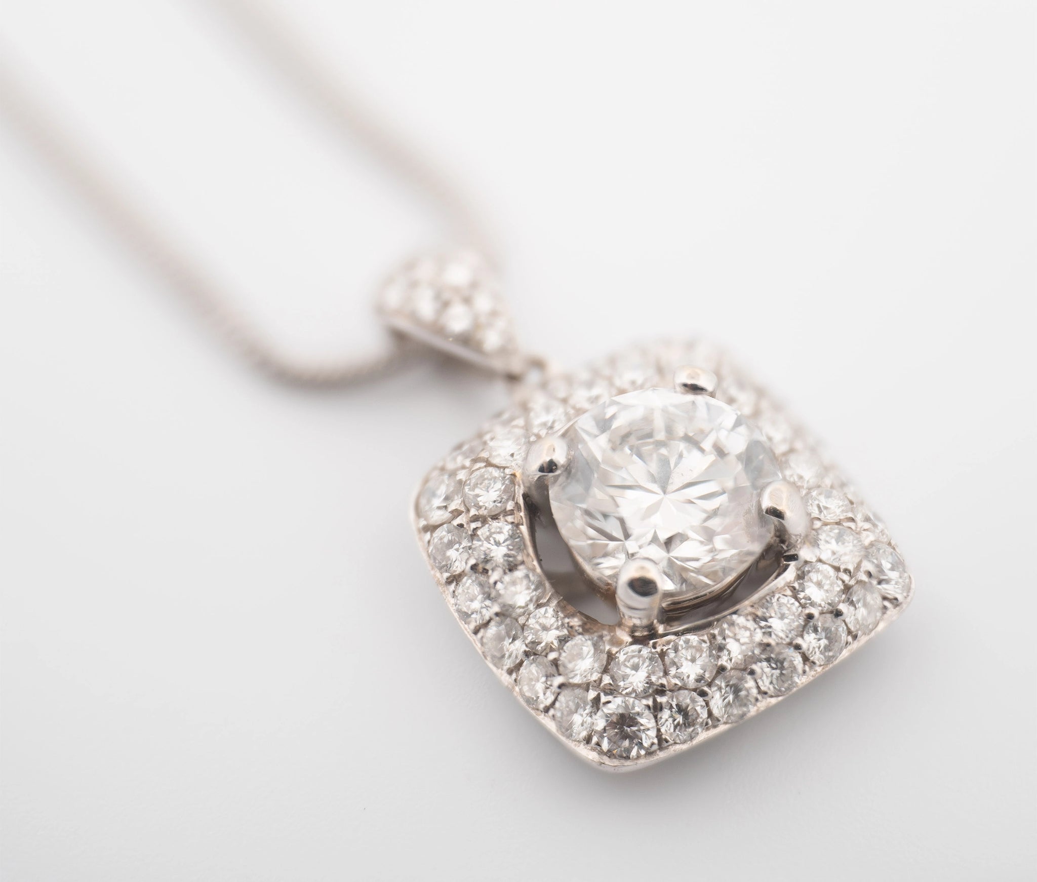 18K & Platinum Diamond Pendant Necklace