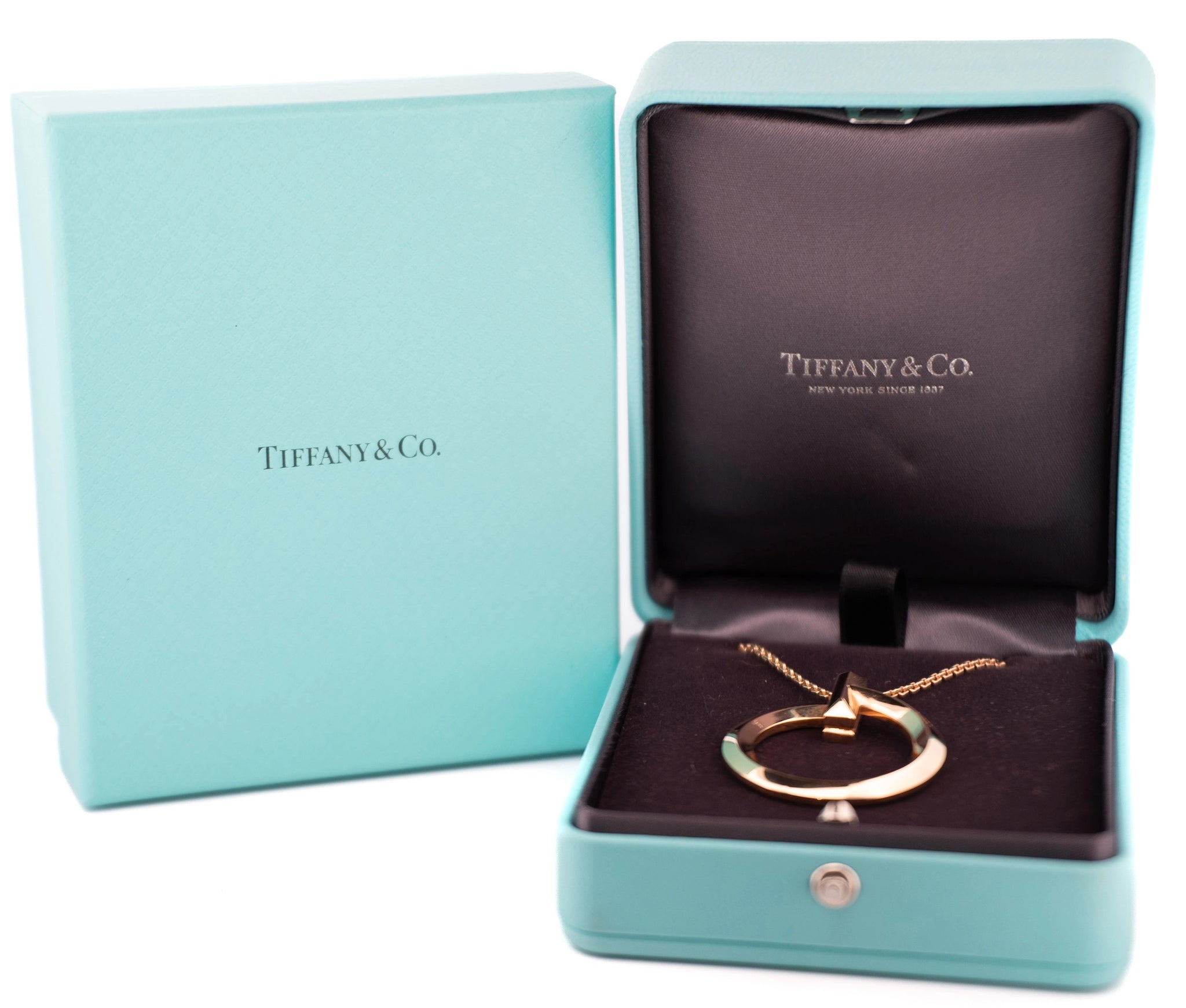 18k Rose Gold Tiffany and Co T1 Circle Pendant