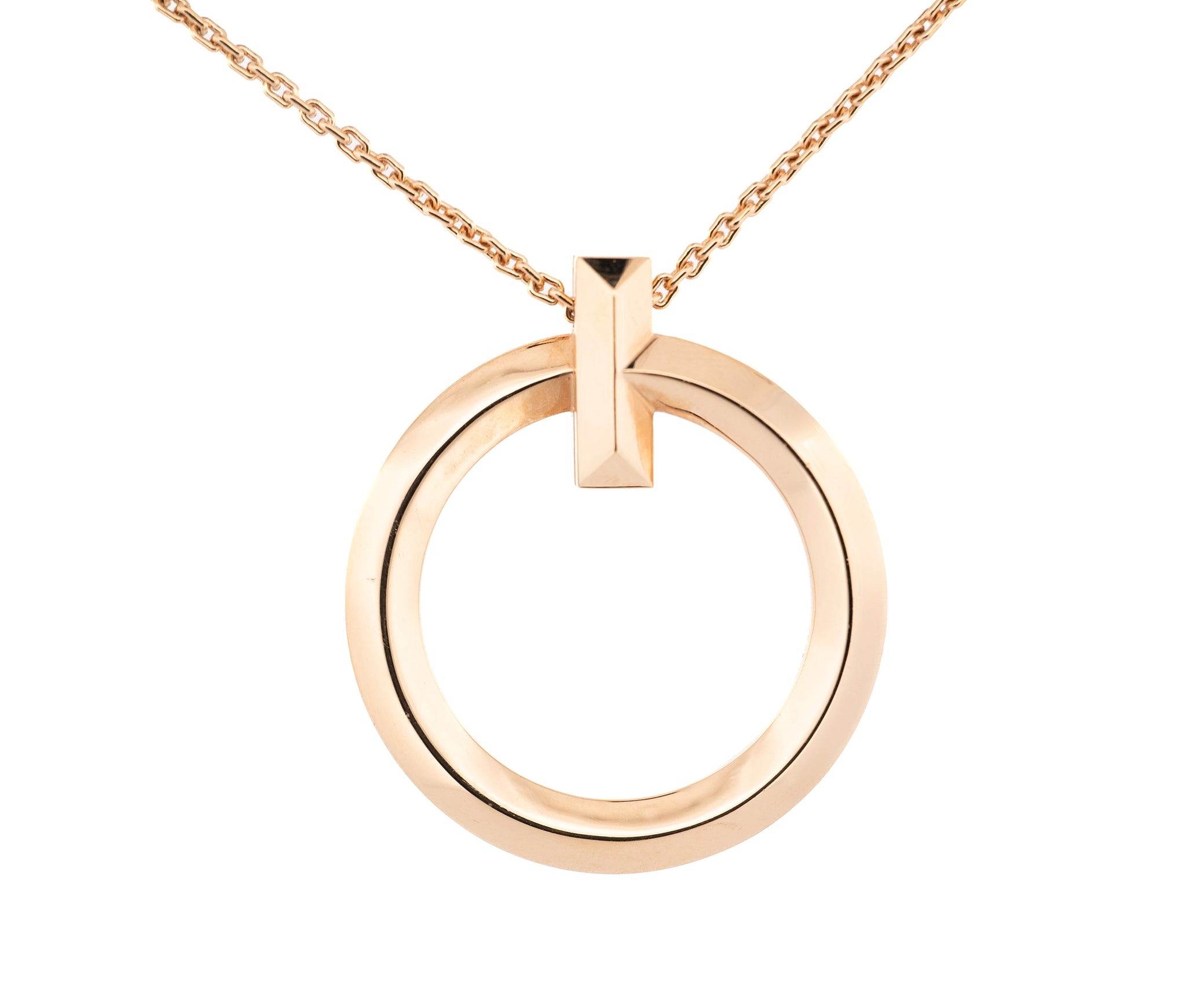 18k Rose Gold Tiffany and Co T1 Circle Pendant