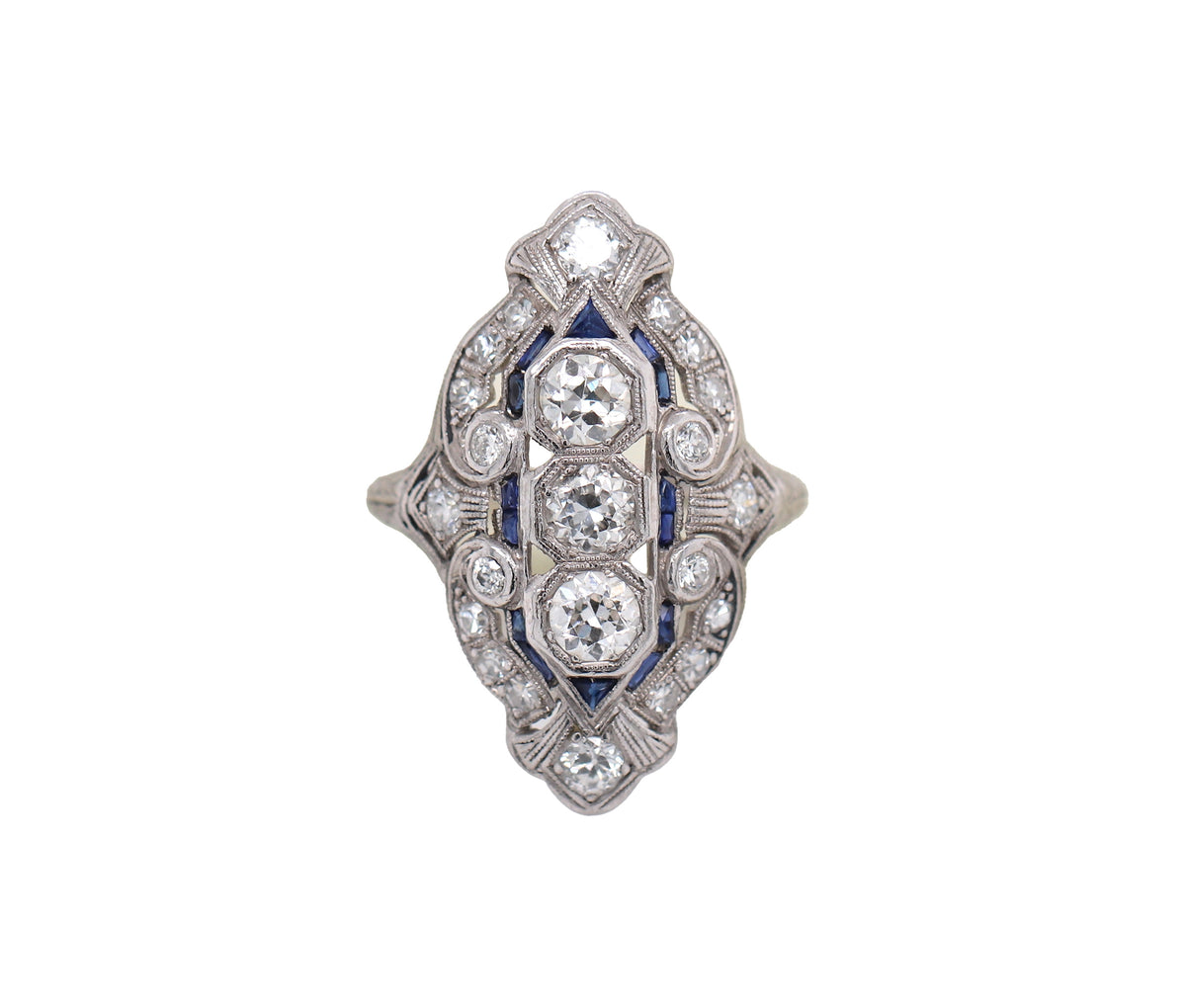 Women's Antique Platinum 1.00ct Diamond Ring