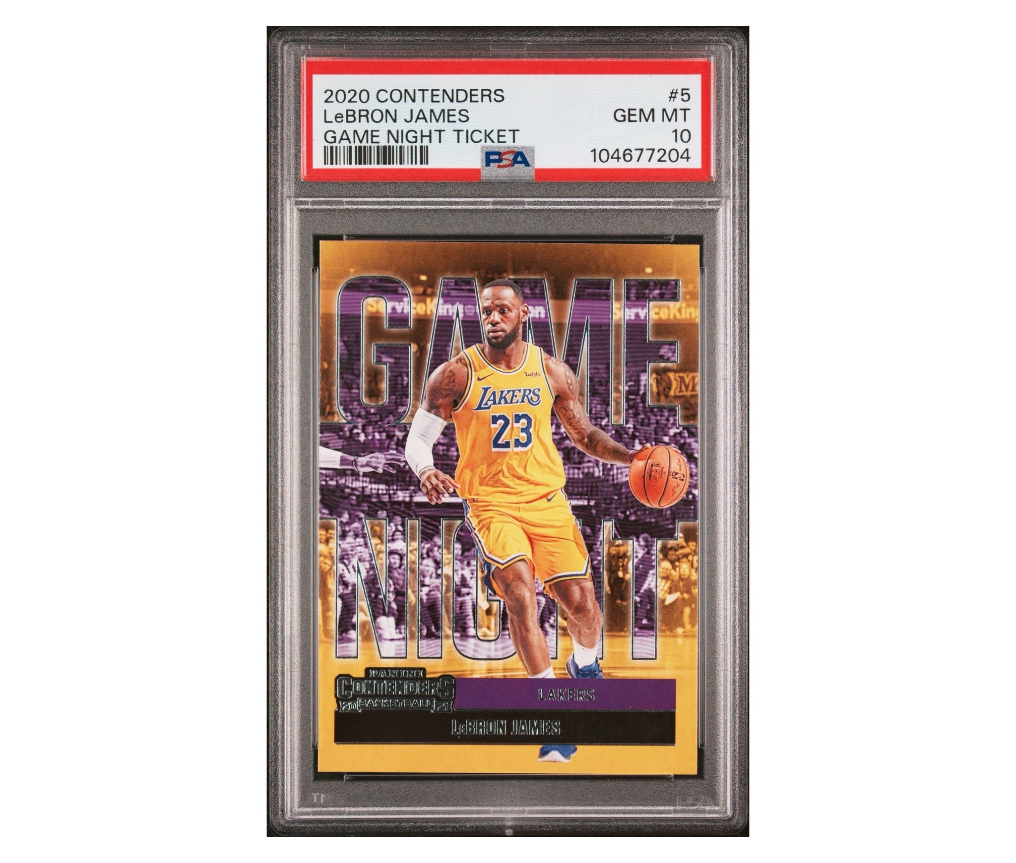 2020 Lebron James Panini Contenders Game Night Ticket PSA 10