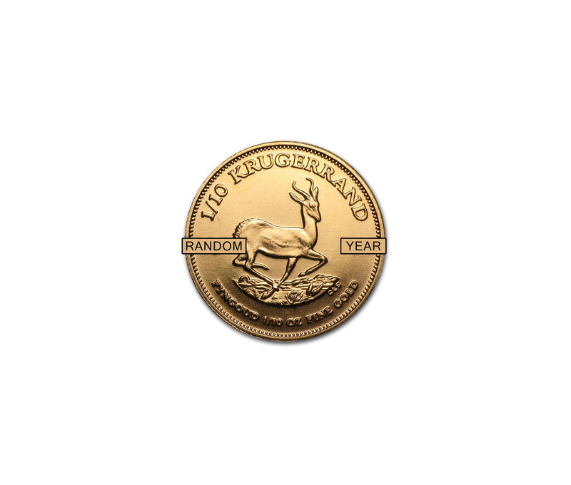 South Africa 1/10 oz Gold Krugerrand (Random Year)