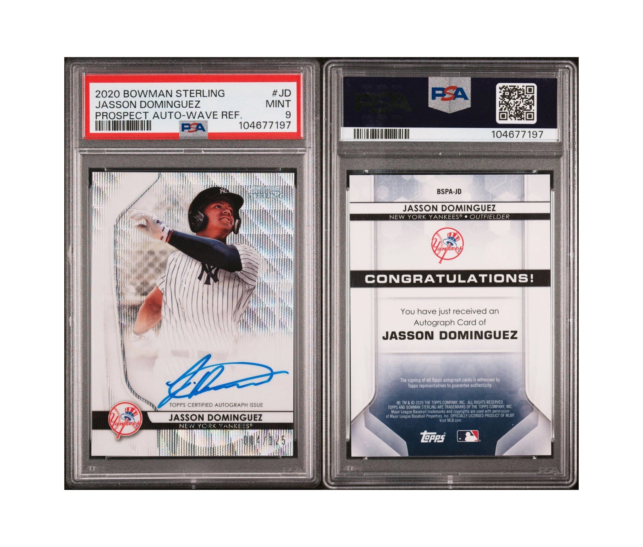 2020 Bowman Sterling Jasson Domínguez Auto Wave Refractor /125