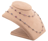 Platnium 23.75 Ct Natrual & Lab Created Multi Color Spinel Necklace