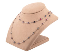Platnium 23.75 Ct Natrual & Lab Created Multi Color Spinel Necklace
