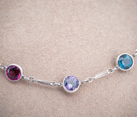 Platnium 23.75 Ct Natrual & Lab Created Multi Color Spinel Necklace
