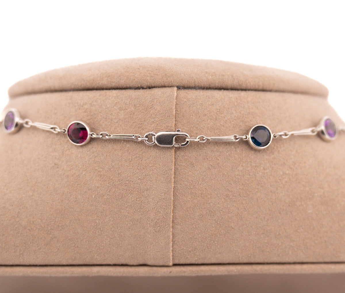 Platnium 23.75 Ct Natrual & Lab Created Multi Color Spinel Necklace