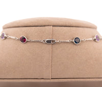 Platnium 23.75 Ct Natrual & Lab Created Multi Color Spinel Necklace