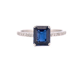 Boodles Signed Platinum Sapphire & Diamond Ring