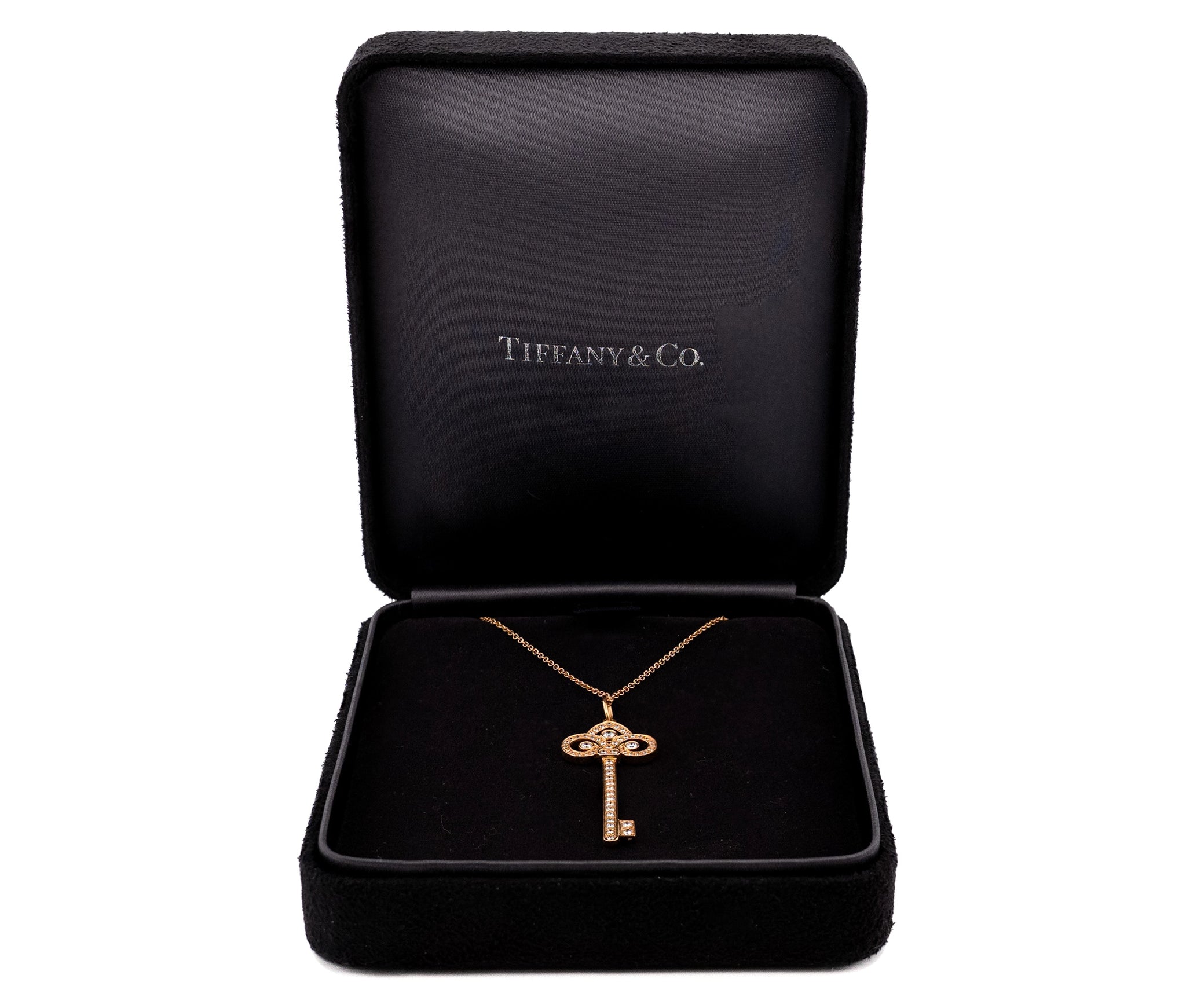 Tiffany & Co. 18k Diamond Fleur de Lis Pendant Necklace