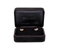 Tiffany & Co. 18k Rose Gold Diamond Bean Earrings by Elsa Peretti