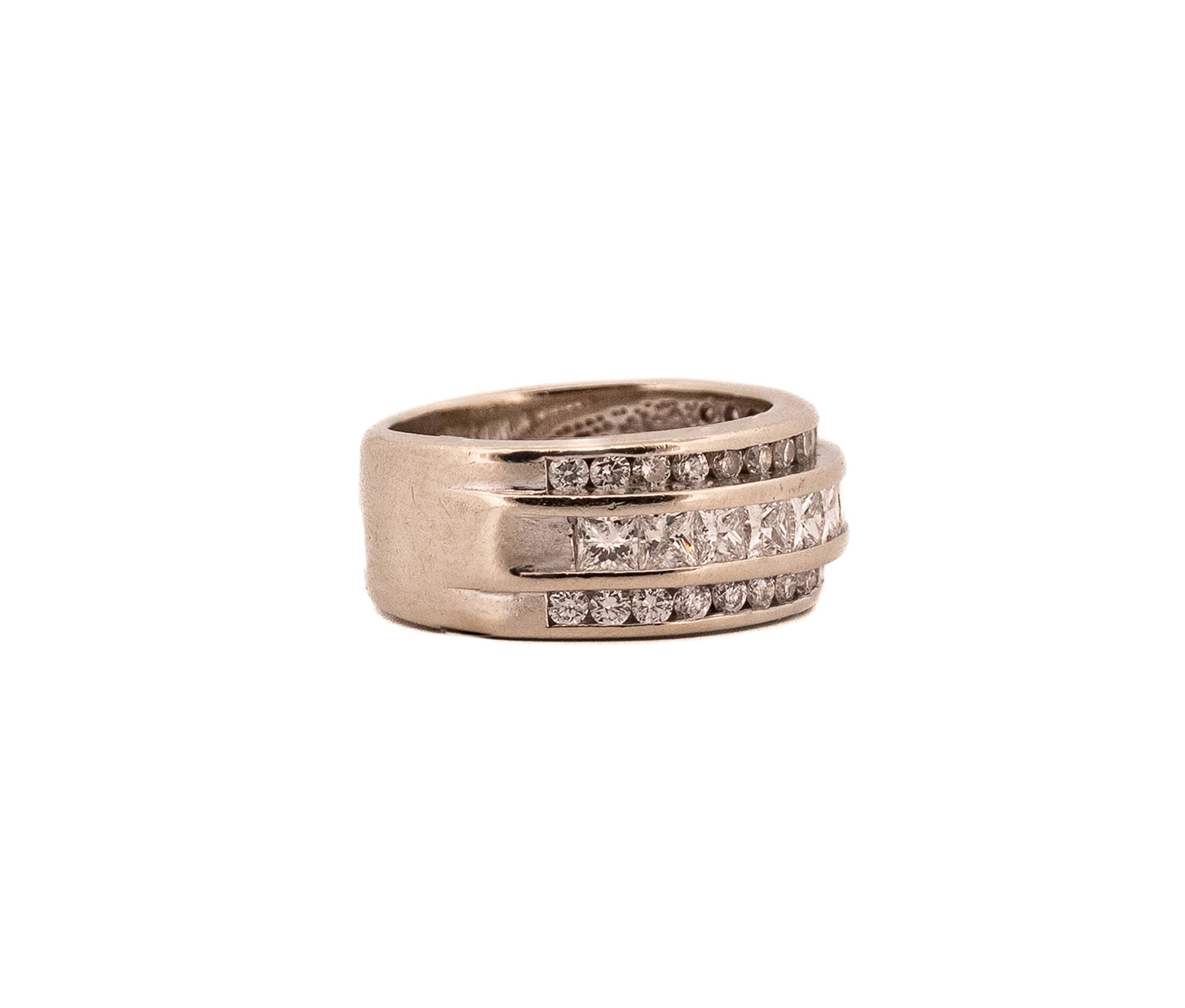 14K White Gold Diamond Band