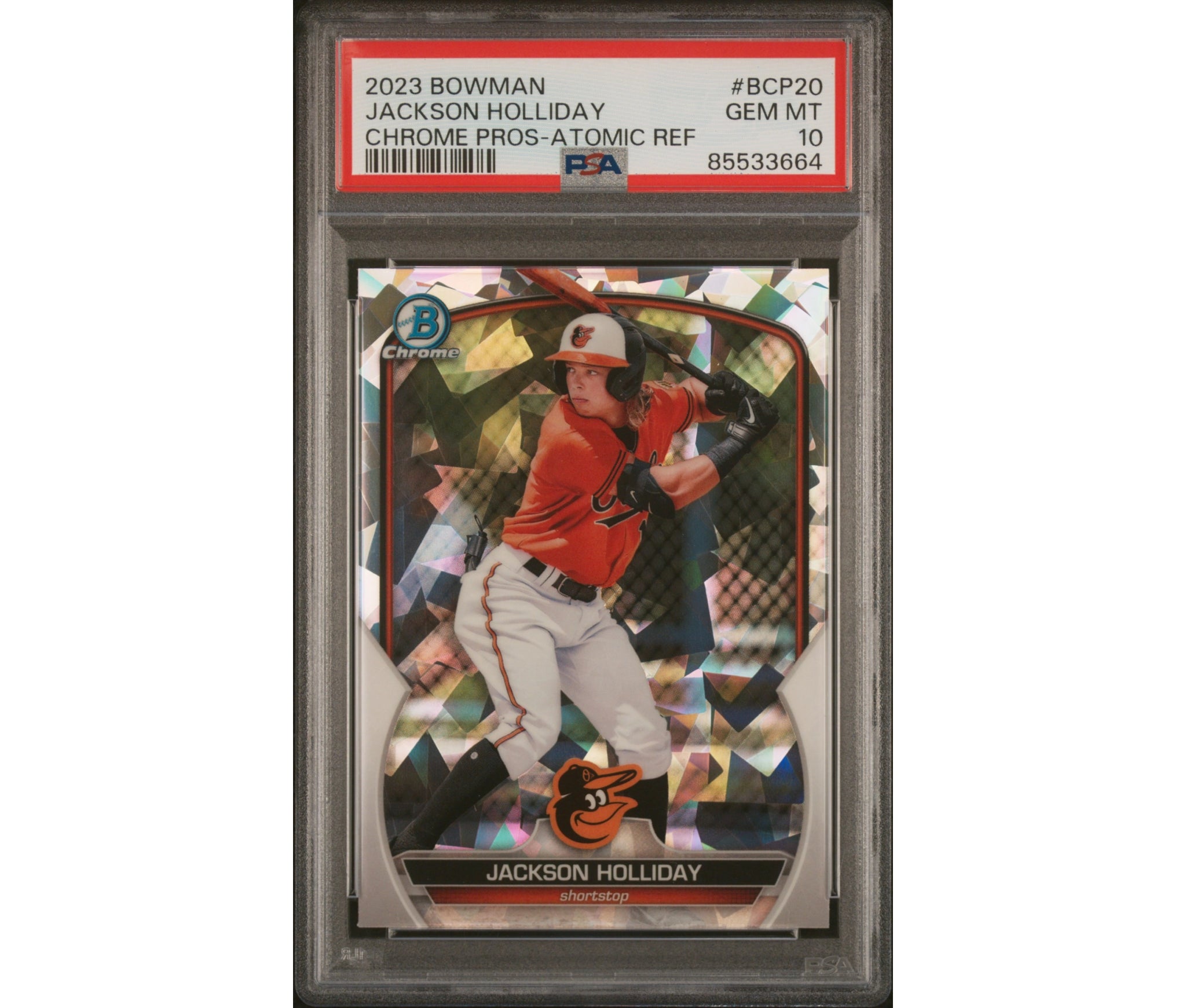 2023 Chrome Prospects Atomic Refractor Jackson Holliday Bowman PSA 10