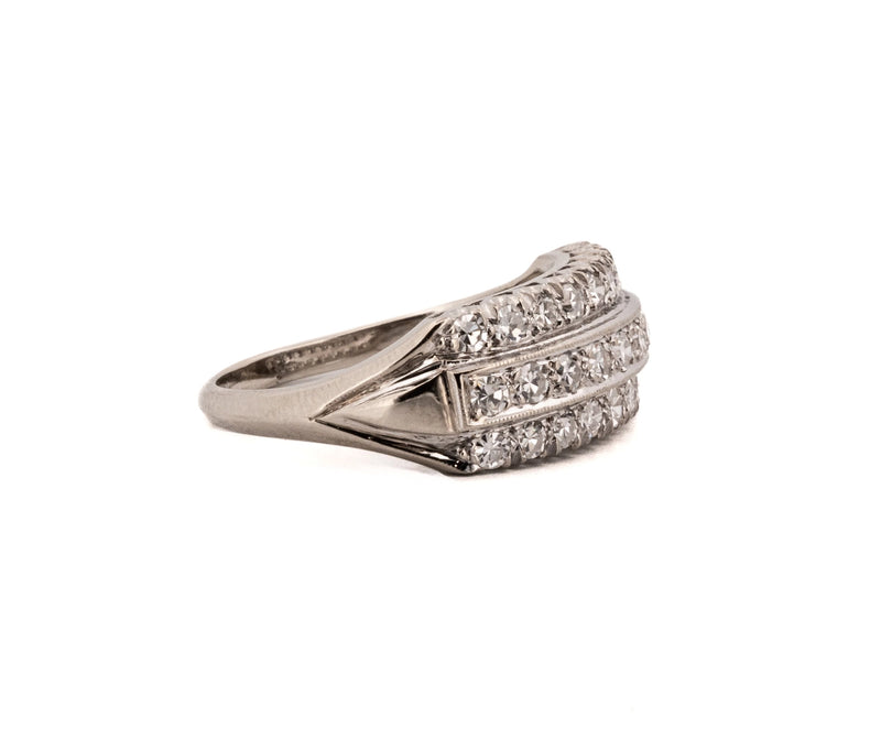 Antique 14K White Gold Diamond Band