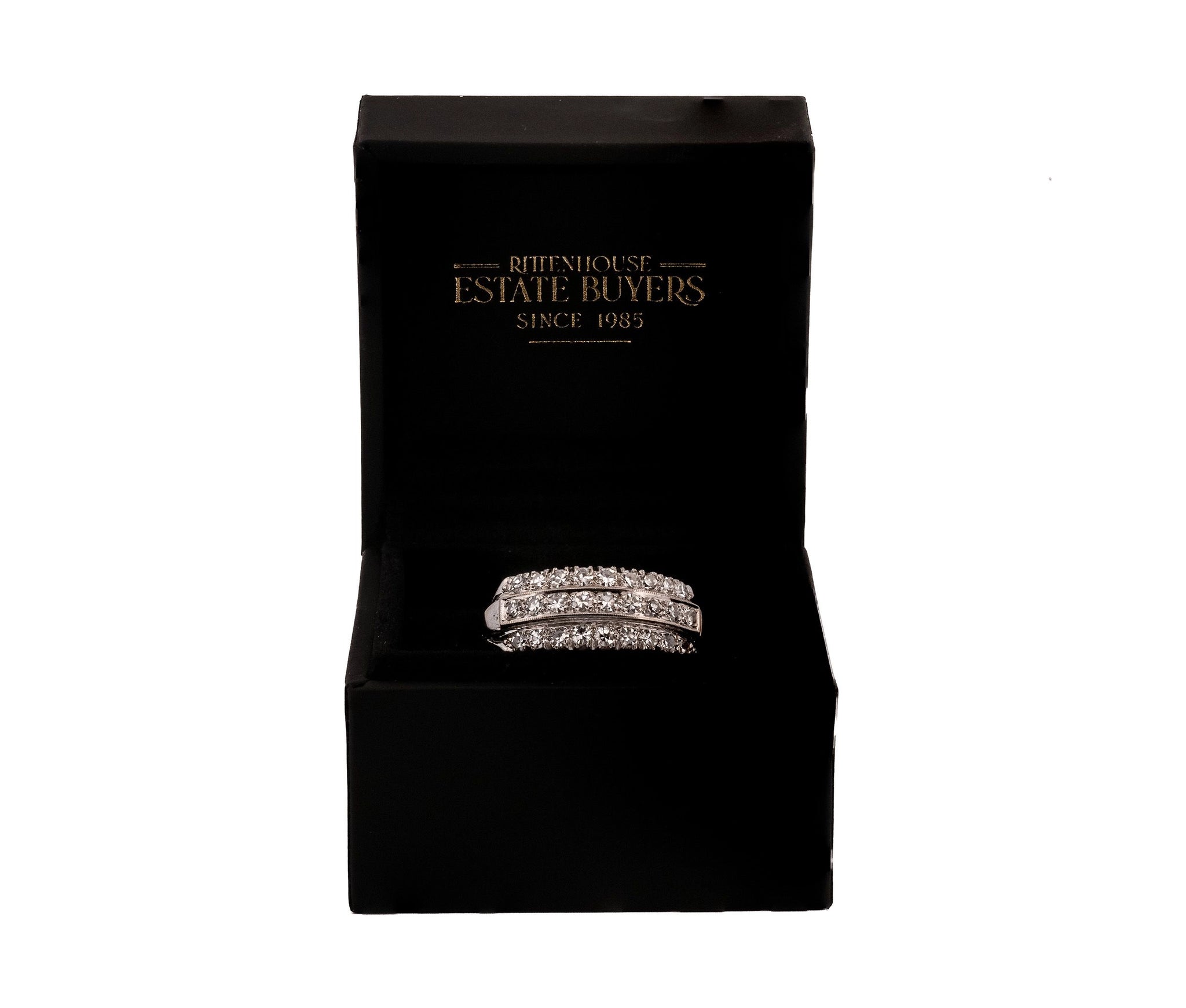 Antique 14K White Gold Diamond Band