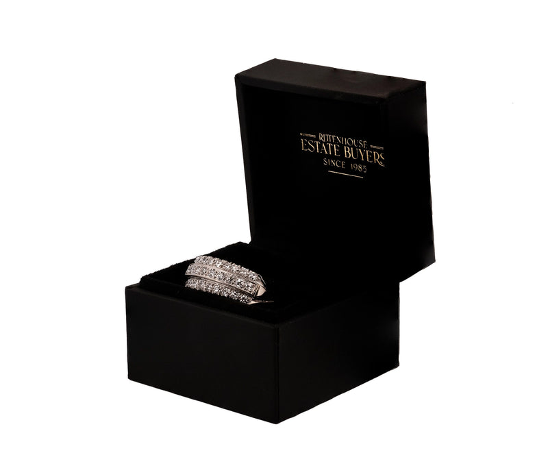 Antique 14K White Gold Diamond Band