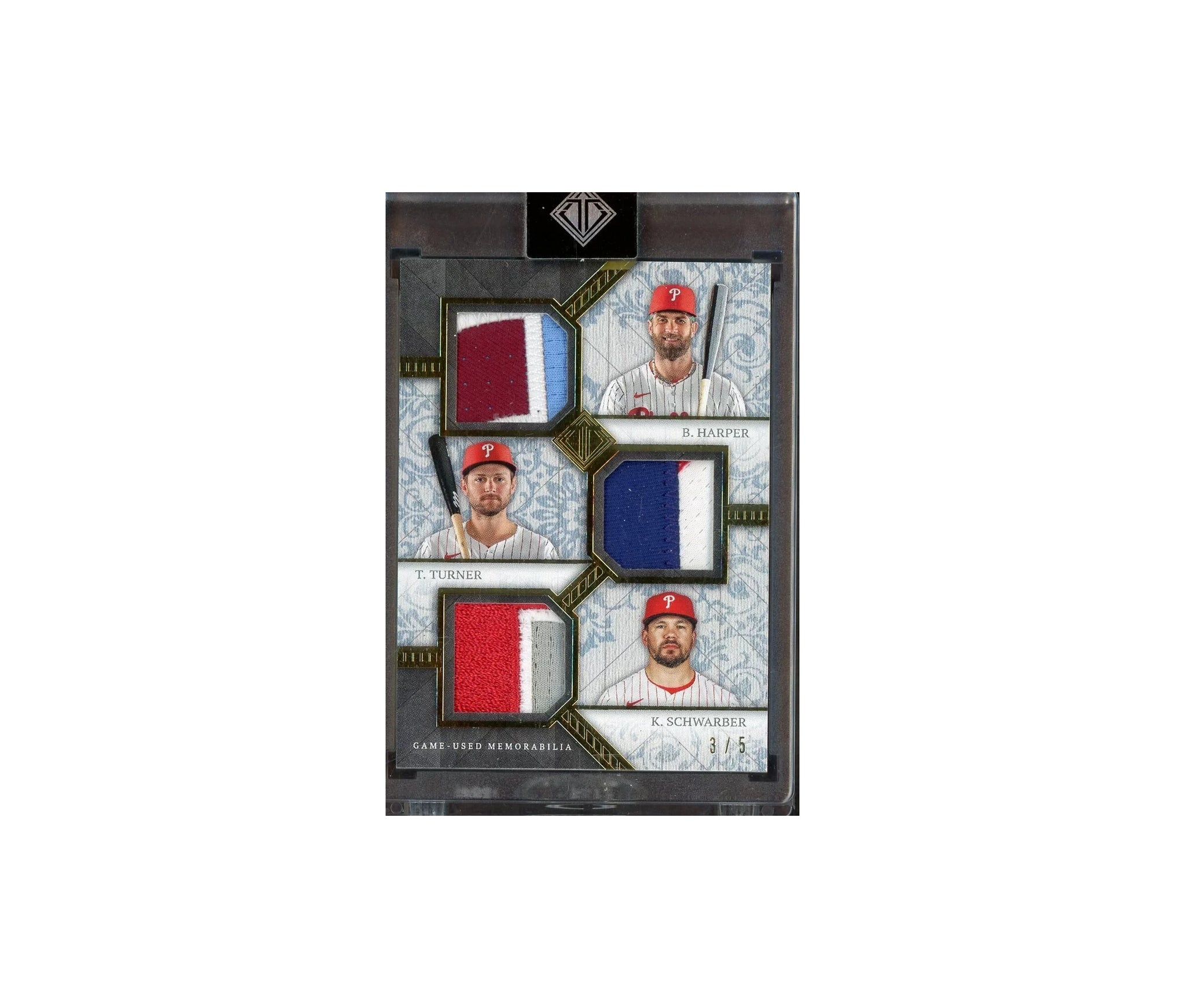 2024 Topps Transcendent Bryce Harper/Trea Turner/K. Schwarber Triple Patch /5