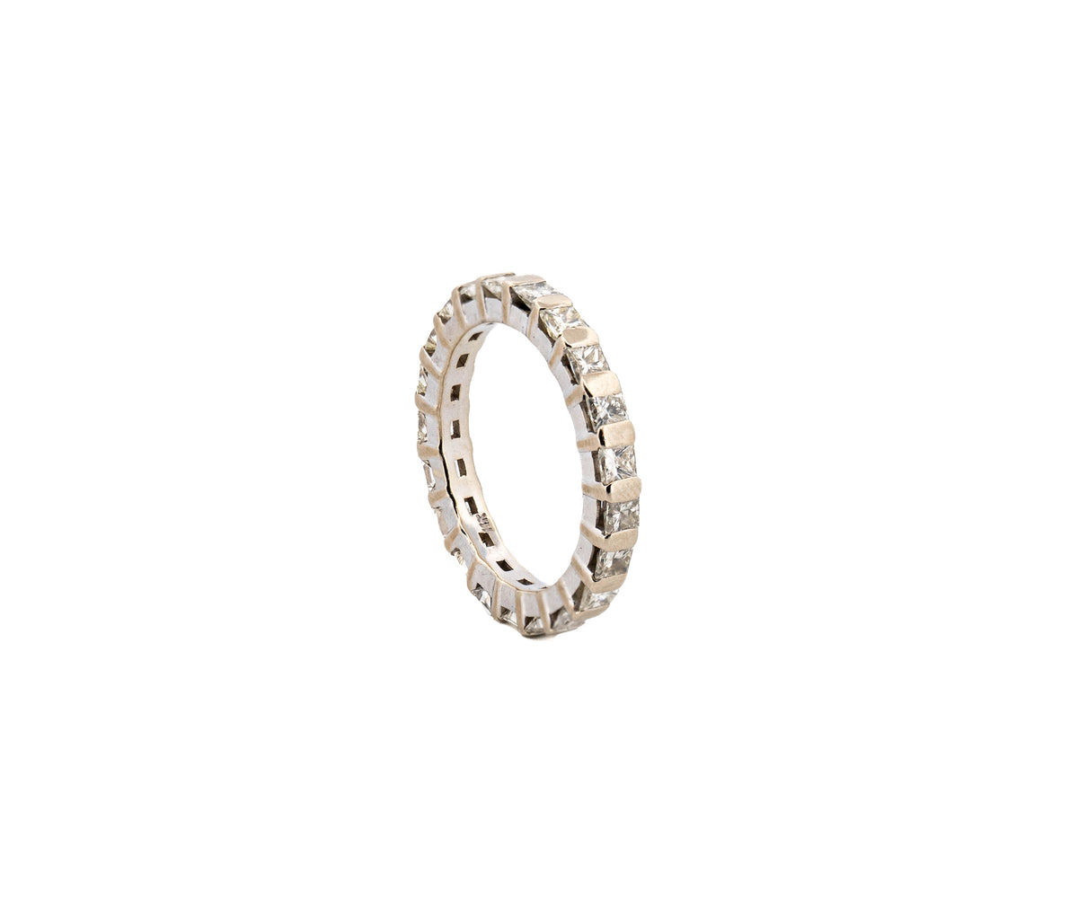 14K White Gold 1.27cttw. Princess Cut Diamond Eternity Band