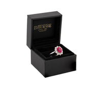 18K White Gold Diamond & Ruby Ring