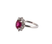 18K White Gold Diamond & Ruby Ring