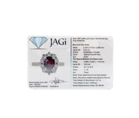 18K White Gold Diamond & Ruby Ring